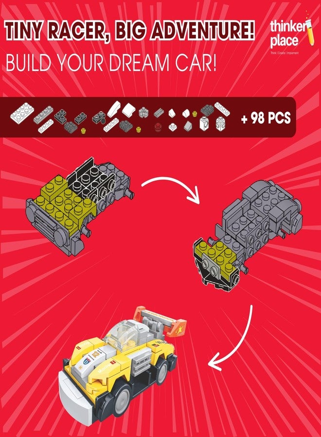 ThinkerPlace 8-in-1 Super Racing Car Pioneer (99 Pieces) | Learn About Speed | Building Block Set for Kids Age 6+ | STEM Educational Toy | Build, Collect & Create Mega Robot | Science & Learning Toy - Image 2